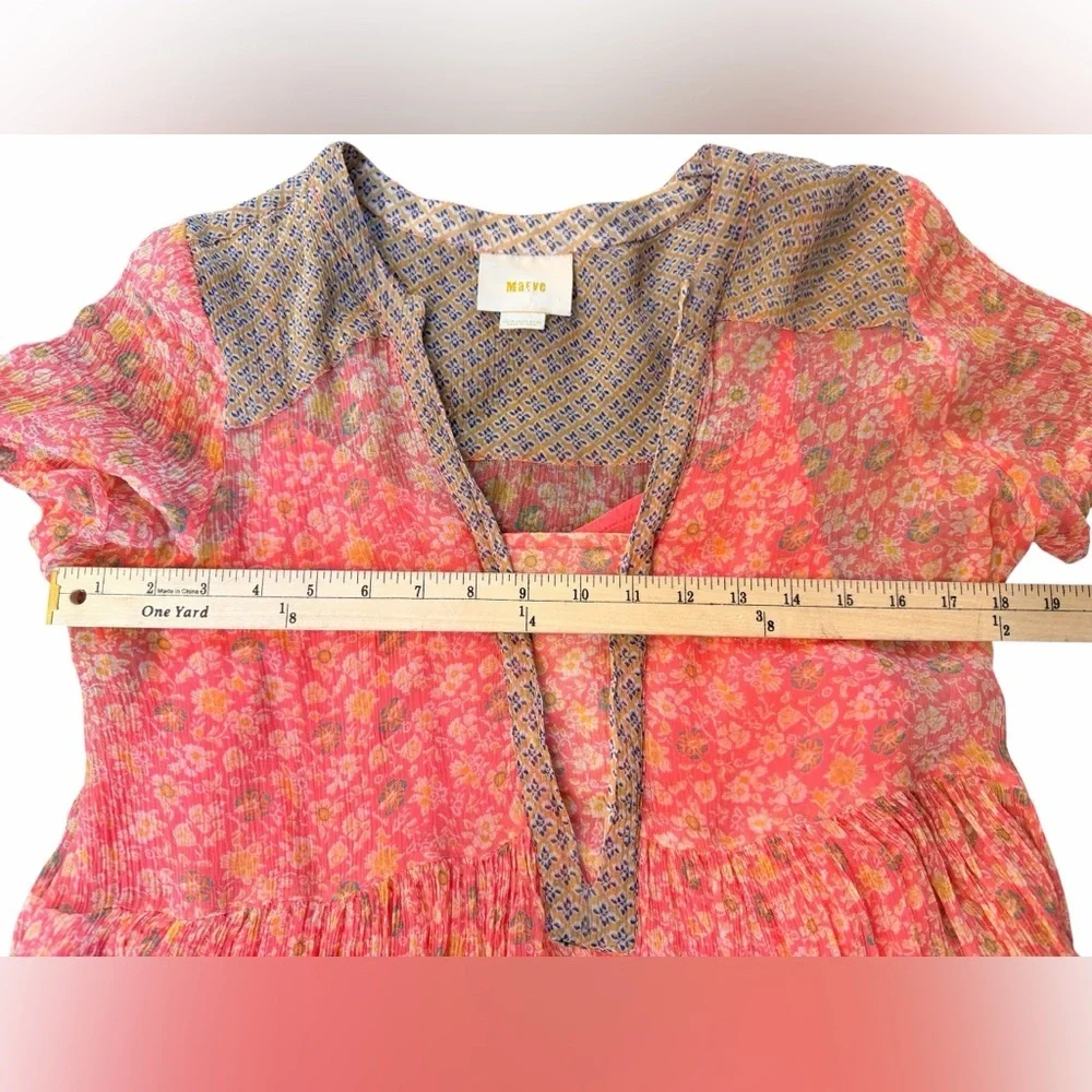 Maeve Morning Glory Tunic Dress Floral Pink Dress